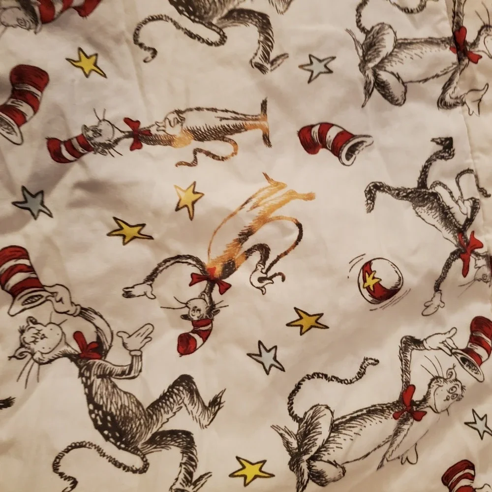 Trend‎ Lab Dr Seuss Cat In The Hat Baby Blanket Blue Red READ